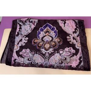 J&X NY Purple Silk Velvety Sheer Scarf  Wrap Lagenlook Whimsigoth